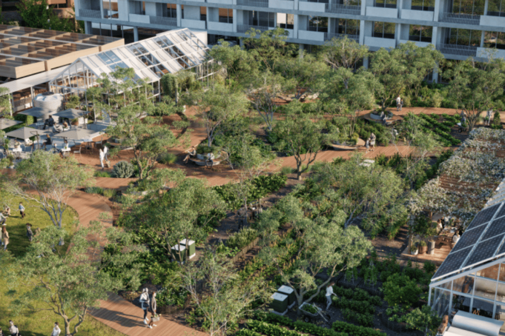 The roof garden at Forestville housing development on Anzac Highway Adelaide