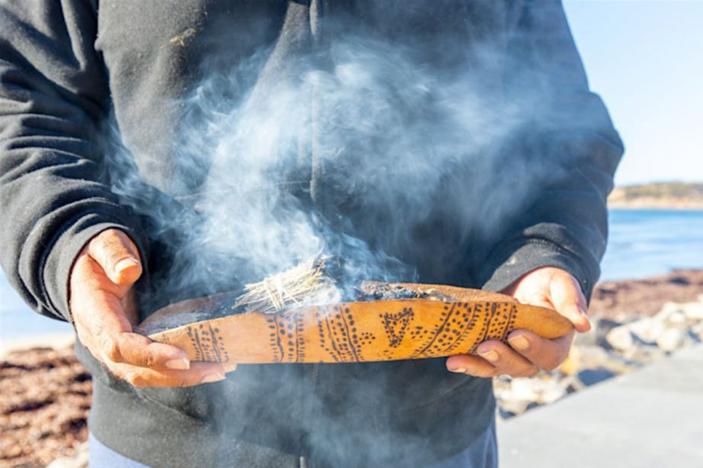 A smoking ceneromny as part of welcome to Country