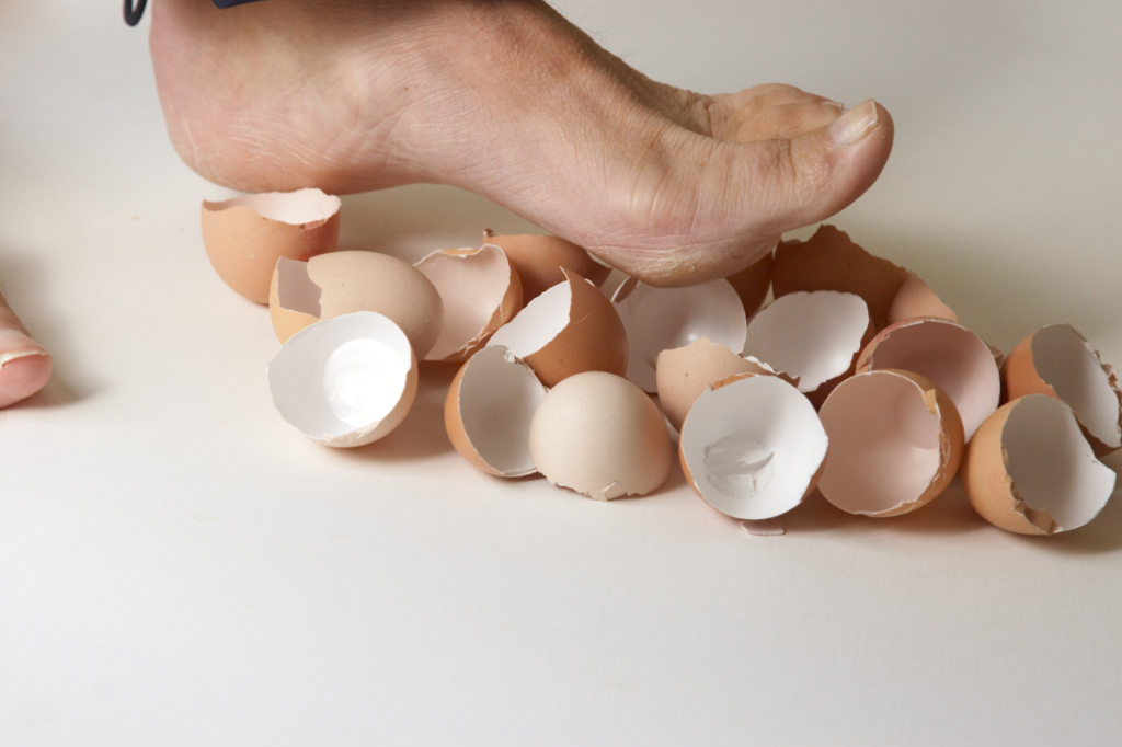 Walking on eggshells - a warning isgn of coersive control.