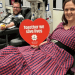 Alissa and Doug celebrating donation milestones at a Lifeblood donor centre